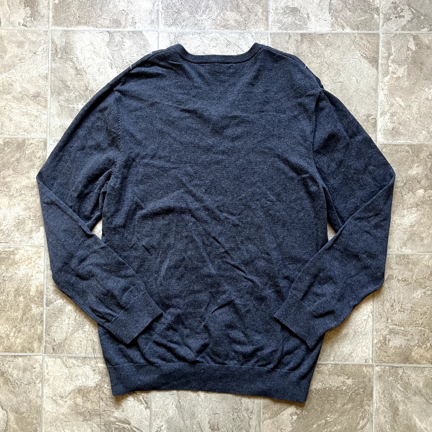 Vintage Y2K Old Navy Mens Sweater XL Gray Argyle Grandpa Preppy Golf Minimalist