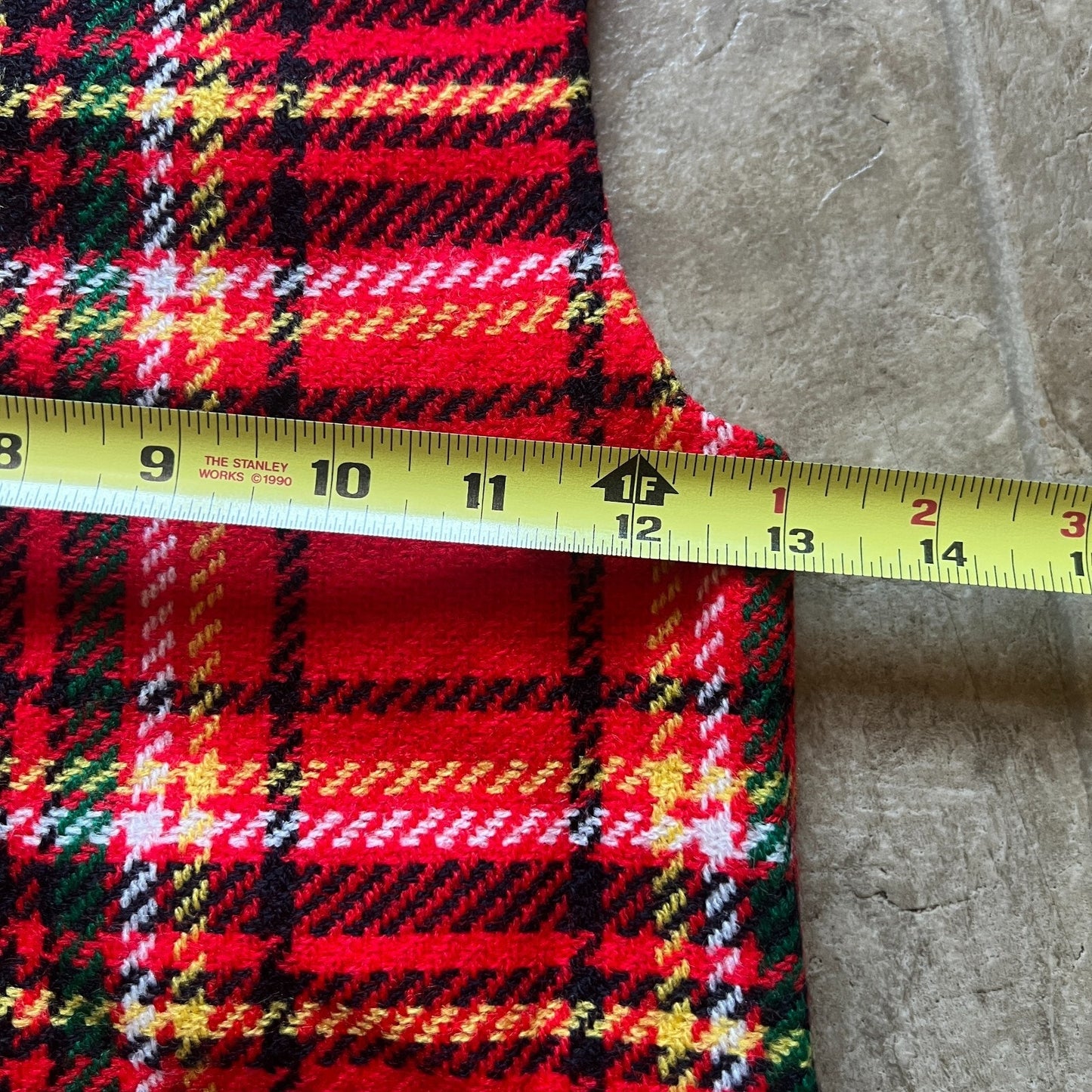 Vtg 60s Girls Red Tartan Plaid Jumper Dress Mod Preppy Academia Classic Holiday
