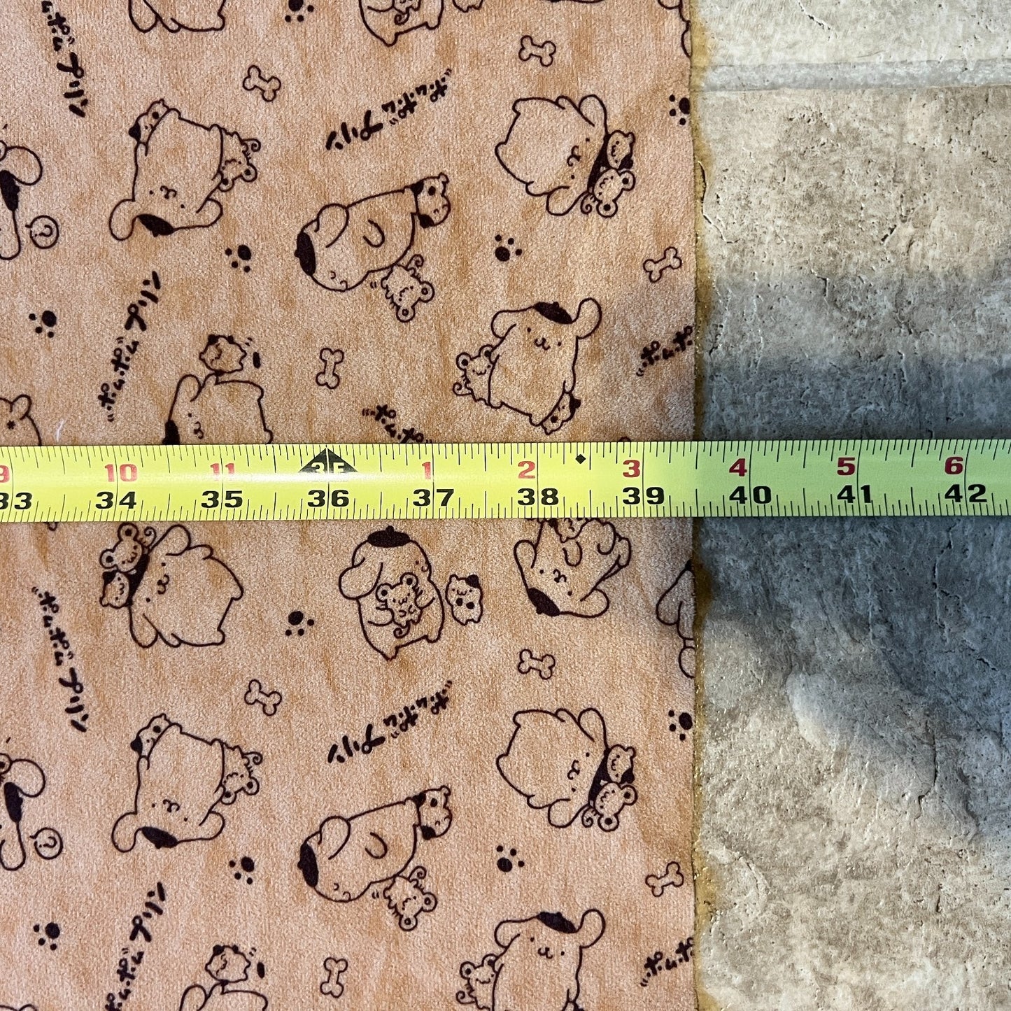 Vtg Sanrio Pompompurin Velvet Fabric Japanese Kawaii Nostalgic Crafts Upcycling