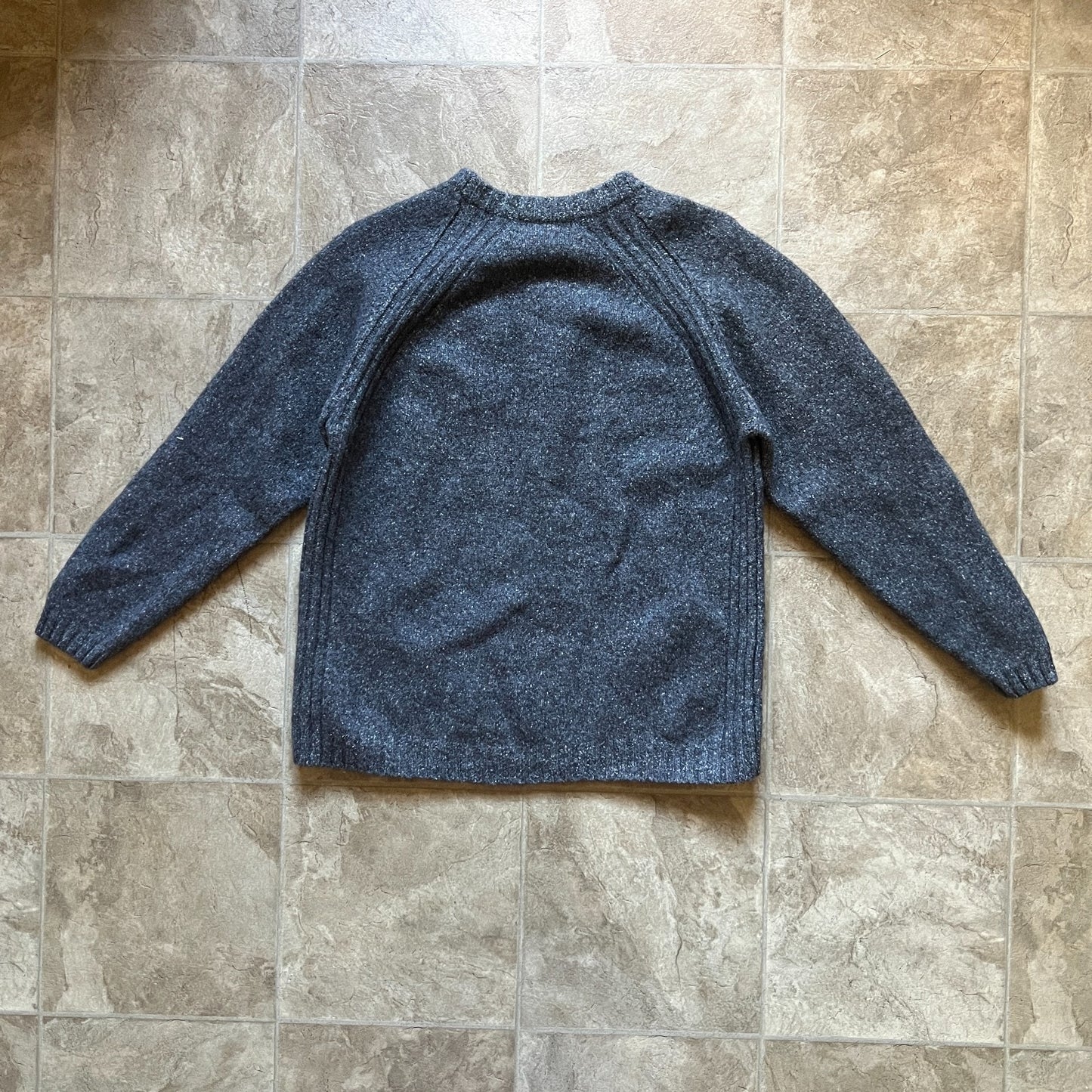 Vintage 90s Guy Risoldi Mens Sweater Lambswool Silk Blend Charcoal Gray Grandpa MInimalist