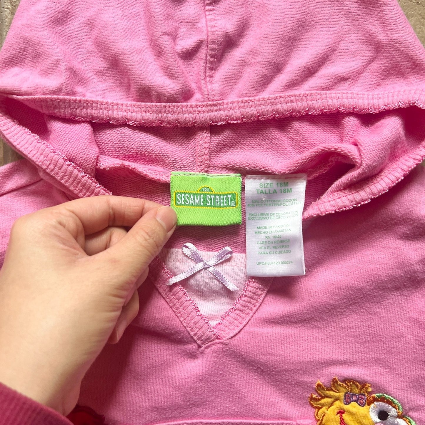 Vtg Y2K 2007 Sesame Street Elmo & Zoe Sweatshirt 18 Months Embroidered Cartoon