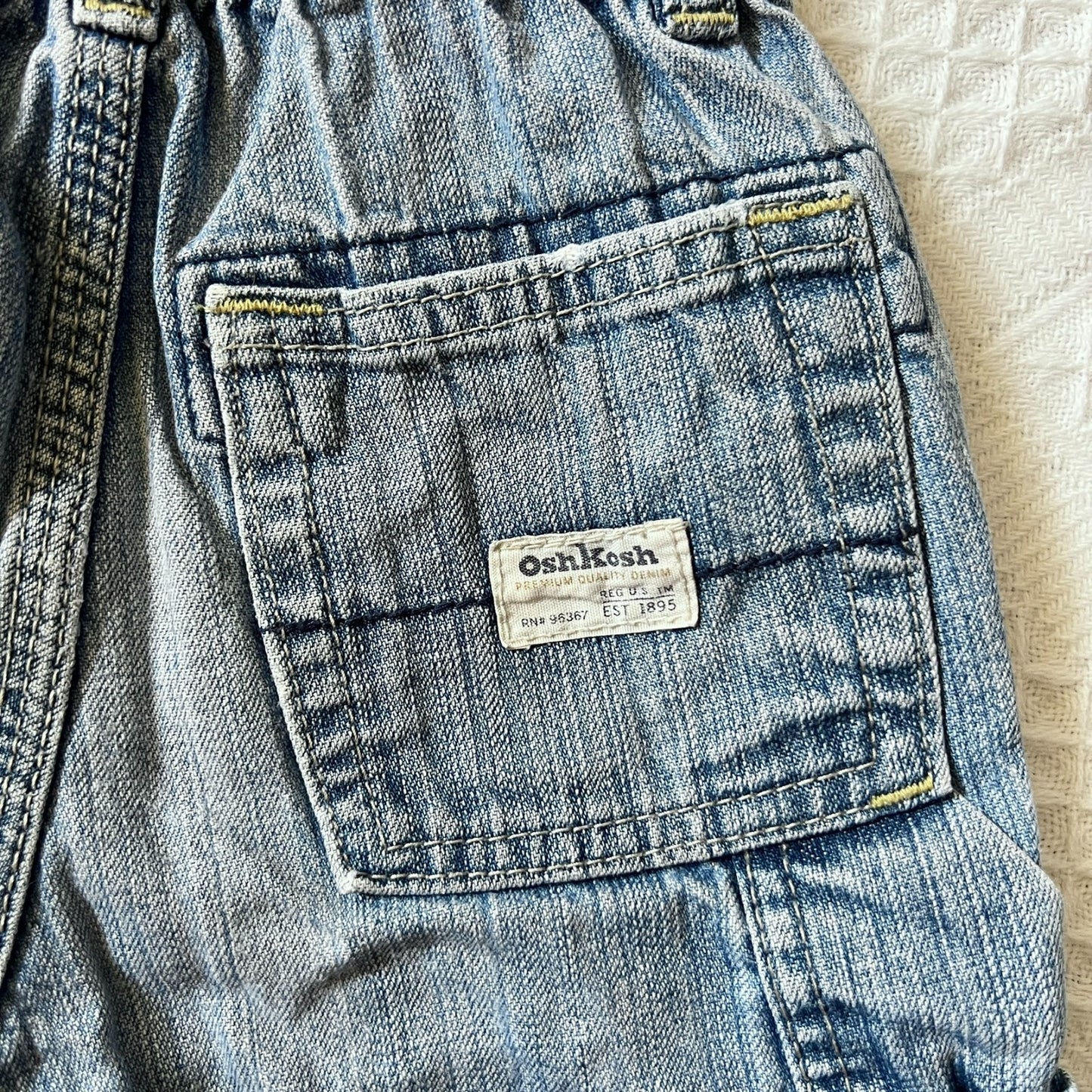 Vtg 90s OshKosh Toddler Cargo Carpenter Jeans 3T Baggy Skater Grunge Urban Punk