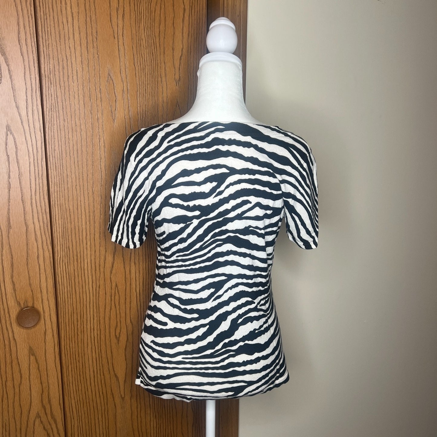 Vtg Y2K Joseph A. Zebra Print Top Size S Goth Grunge Mcbling Clubbing Going Out