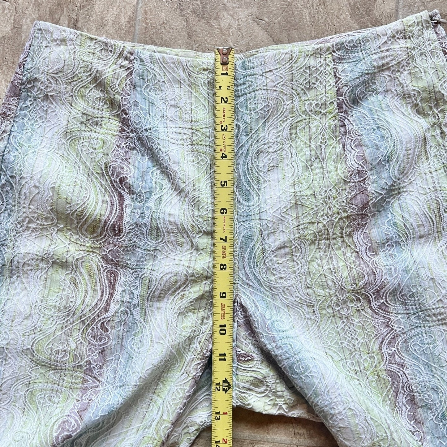 Vtg Y2K Capri Pants Multi-color Embroidered Wooden Buttons Fairy Boho Whimsical