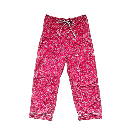 Tommy Hilfiger Womens Pajama Pants Size M Red Paisley Bandana Print Sleepwear Loungewear
