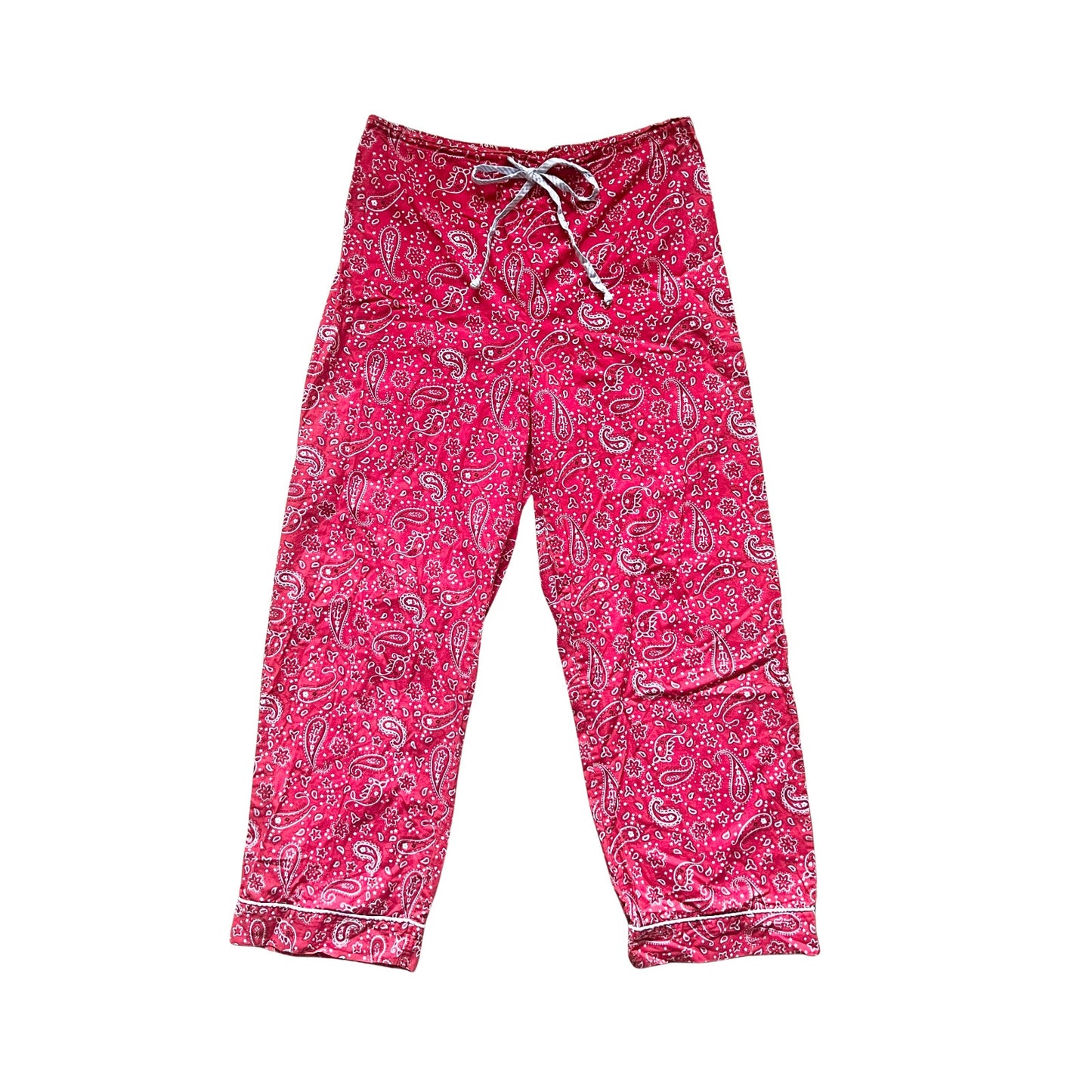Tommy Hilfiger Womens Pajama Pants Size M Red Paisley Bandana Print Sleepwear Loungewear
