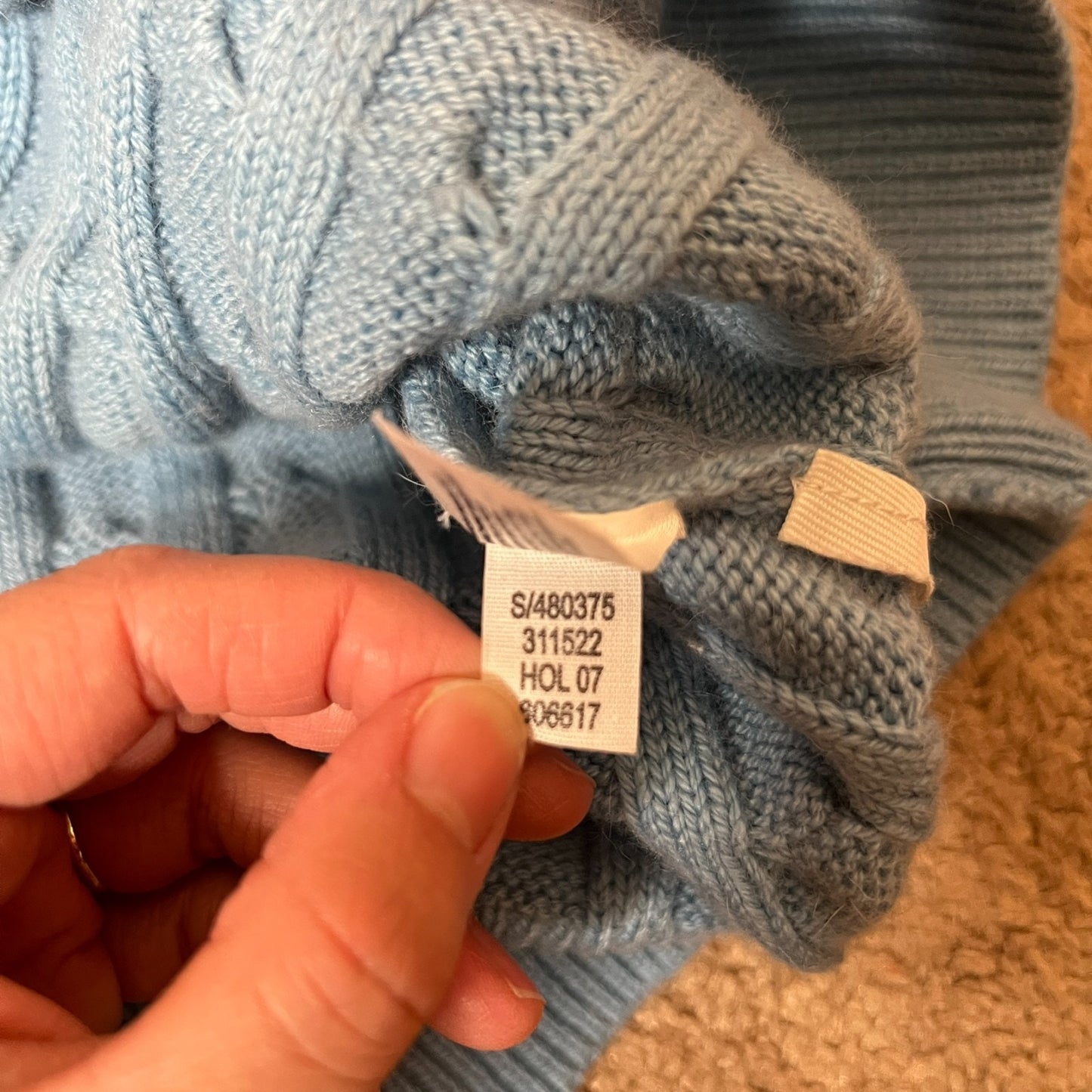 Vtg Y2K Gap Cable Knit Sweater Blue Angora Blend Coquette Classic Preppy Dainty