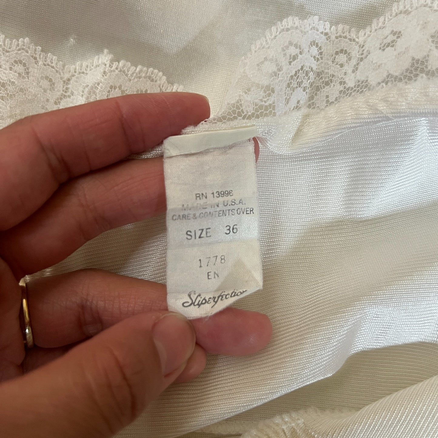 Vintage 80s Sliperfection White Slip Dress Lace Sheer Coquette Soft Girl Angel