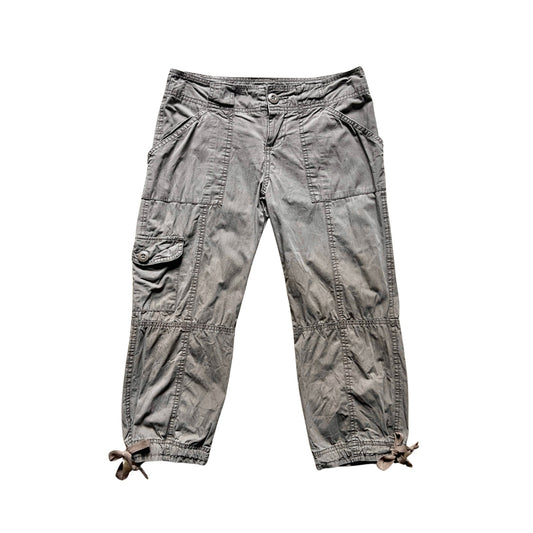 Vintage Y2K SO Wear It Declare It Womens Cargo Capri Pants Size 1 Taupe Brown Low Rise Grunge Skater