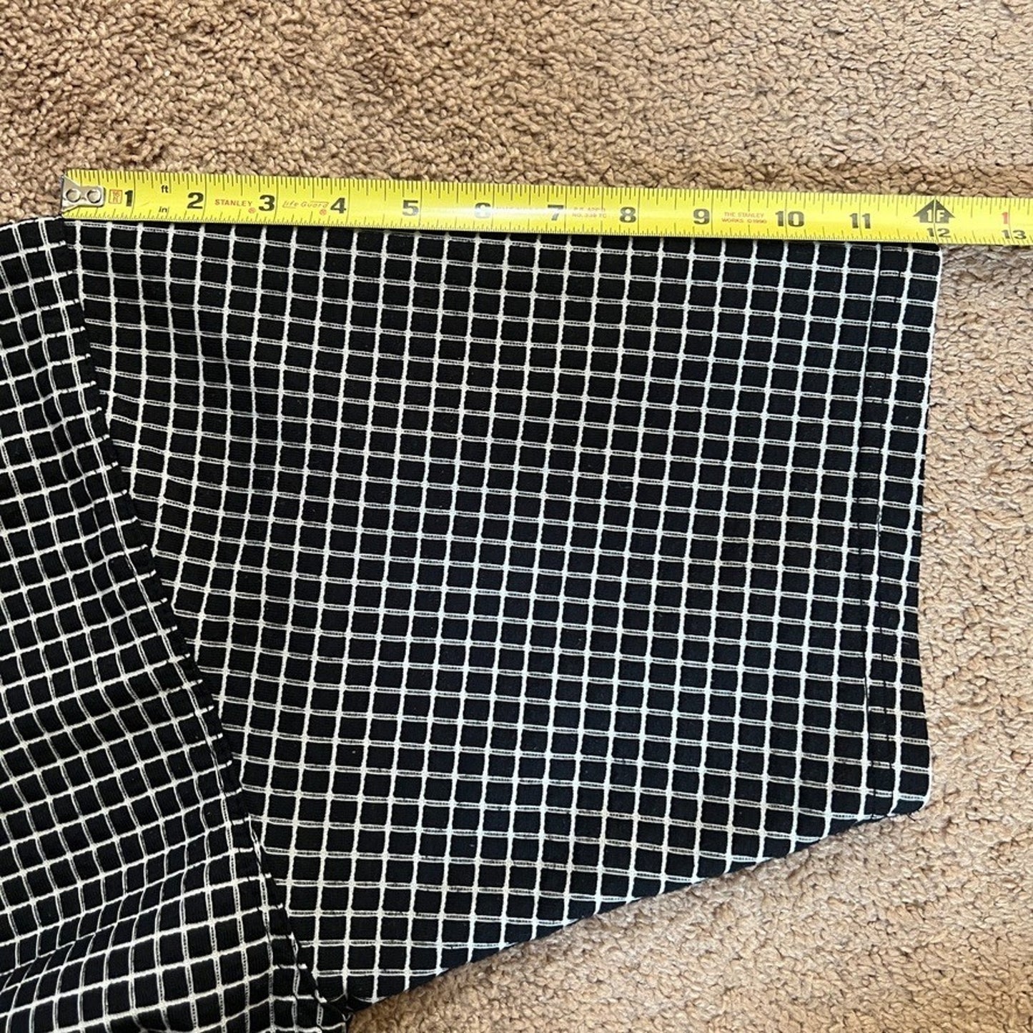Vtg 90s Nriza Mens Polo Shirt XL Black White Plaid Preppy Golf Mod Minimalist