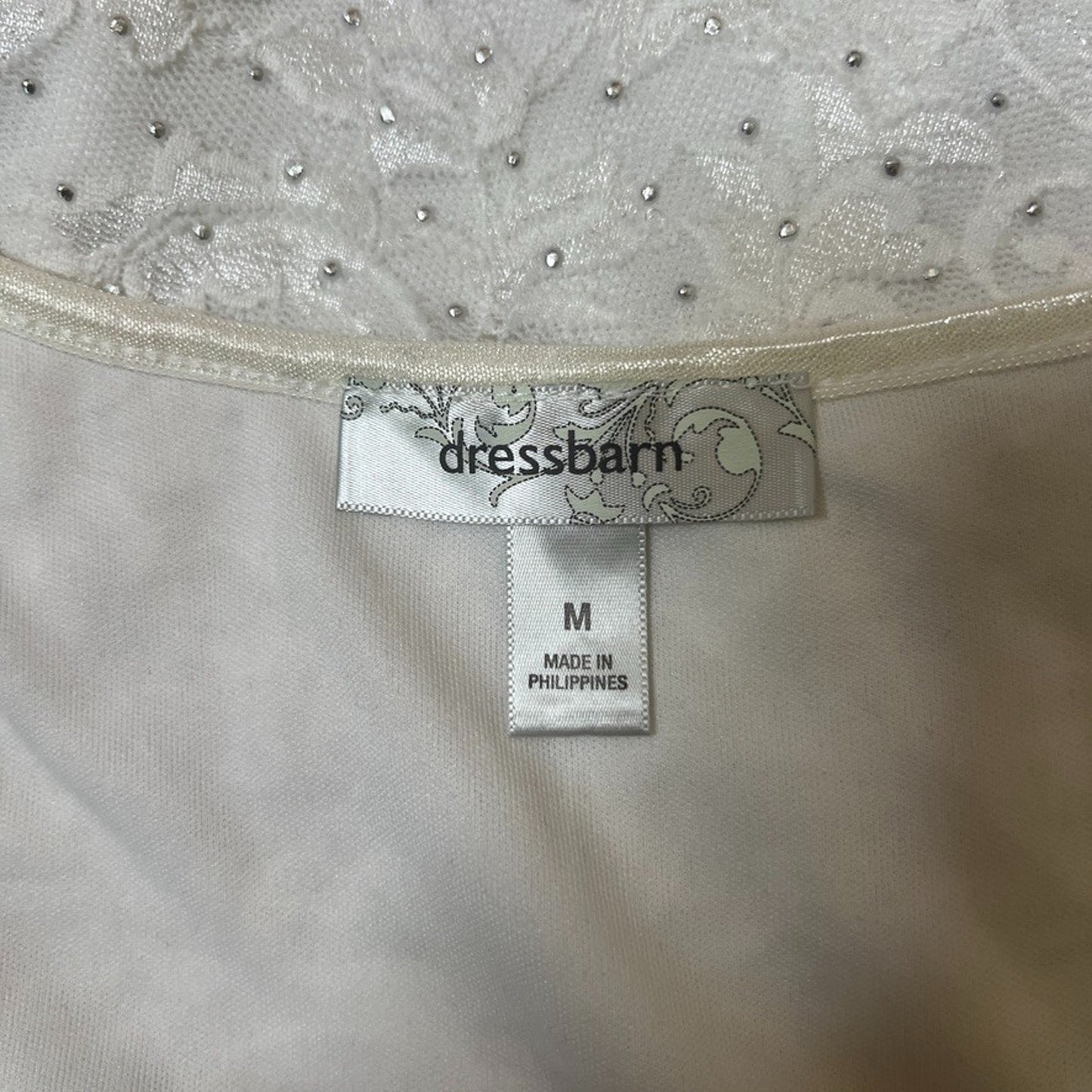 Vtg Y2K Dress Barn Lace Tank Top M Faux Corset Rhinestones Coquette Balletcore
