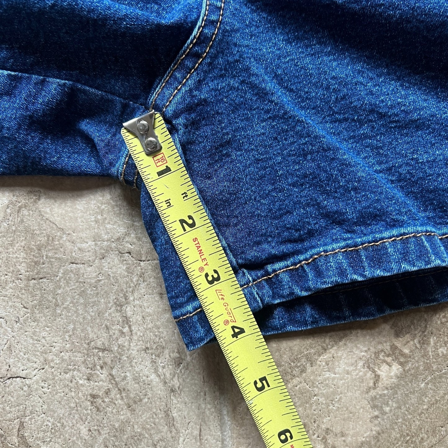 Vtg 90s Bill Blass Denim Shorts 10 Dark Wash Stretch Classic Minimalist Festival