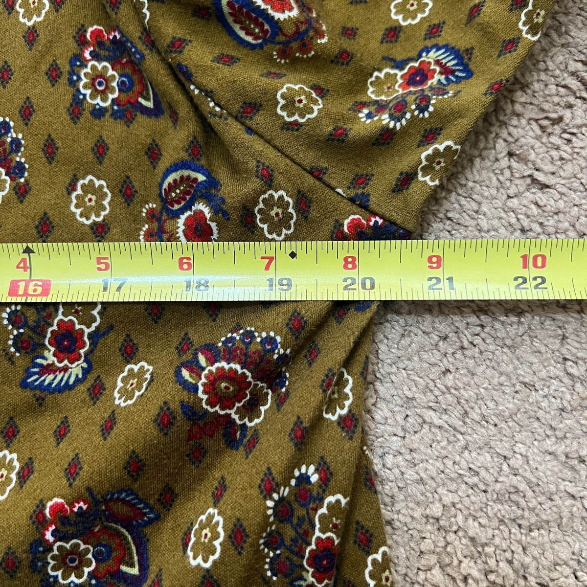 Vtg 90s United Colors of Benetton Floral Shirt M Mustard Boho Whimsigoth Autumn