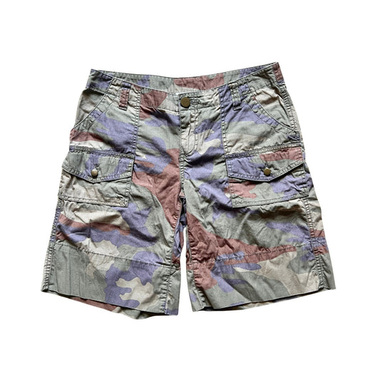 London Jeans Cargo Camo Shorts Size 4 Y2K Grunge Utility Outdoor Hiking Camping