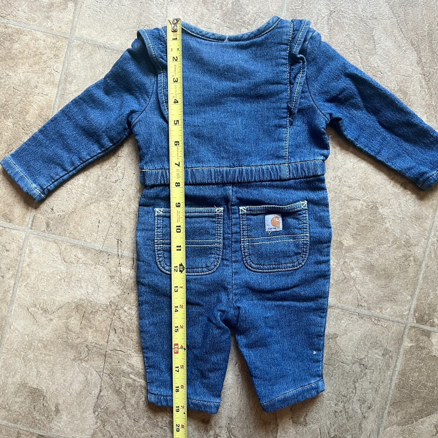 Carhartt Knit Denim Jumpsuit Coveralls 3 Months Classic Utility Outdoor Western