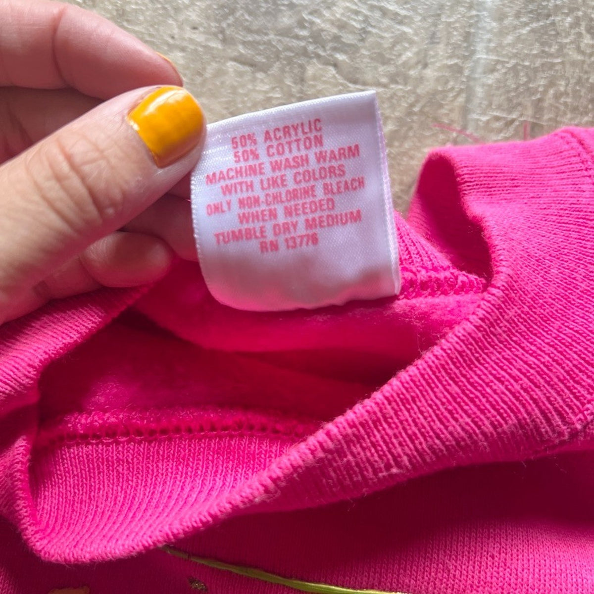 Vtg 90s Hanes Girls Big Sister Cat Sweatshirt M Pink Puffy Paint Cute Nostalgic