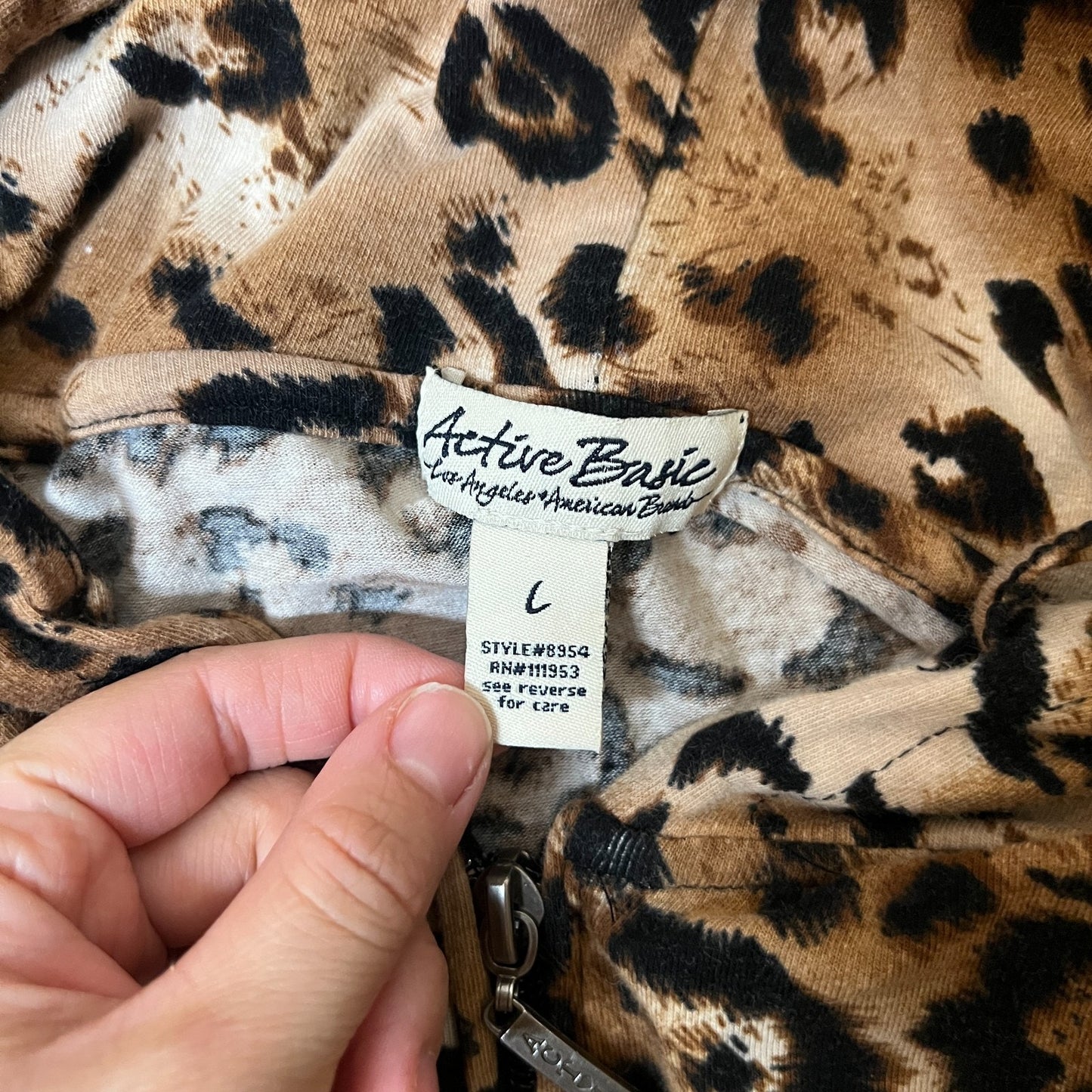Womens Leopard Print Jacket Full Zip Hooded Light-weight Y2K Baddie McBling Punk