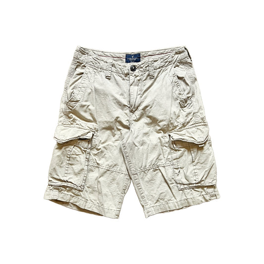 American Eagle Mens Longboard Cargo Shorts Size 28 Tan Baggy