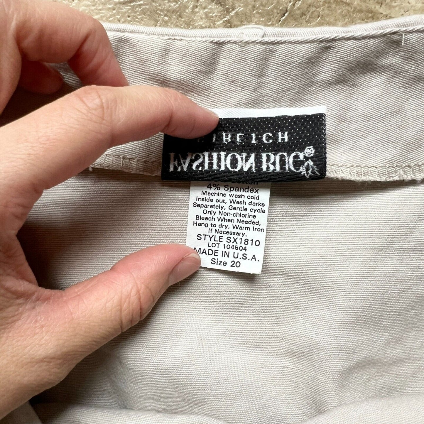 Vtg Y2K Fashion Bug Beige Mini Skirt 20 Outdoor Granola Girl Safari Minimalist