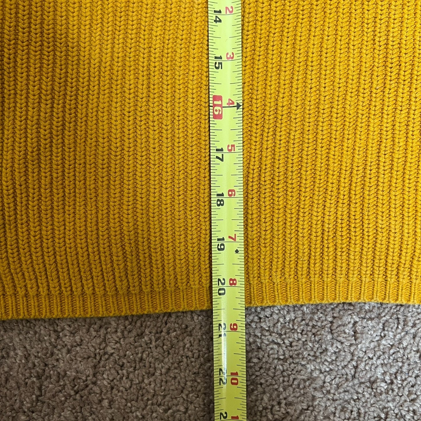 French Connection Sweater S Mustard Yellow Ribbed Slouchy Boat Neck Cozy Vivid