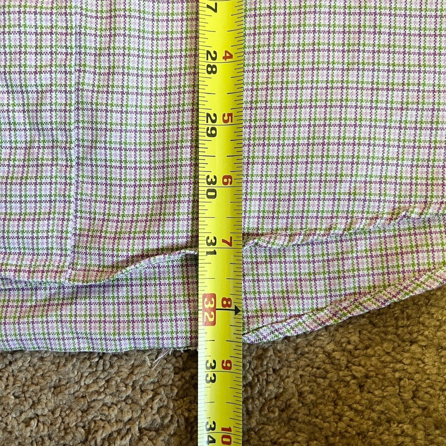 Vtg Burberry London Button-down Shirt L Plaid Purple Green Preppy Classic Career