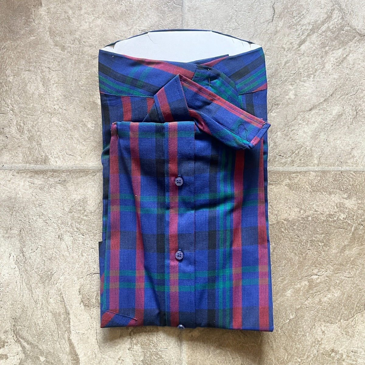 Vtg 90s Gear by Van Heusen Shirt 18 Plaid Deadstock Preppy Academia Cabincore