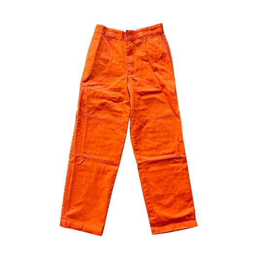 Vintage Y2K Dickies Double Knee Work Pants Juniors Size 16R Orange Straight Leg Grunge Streetwear