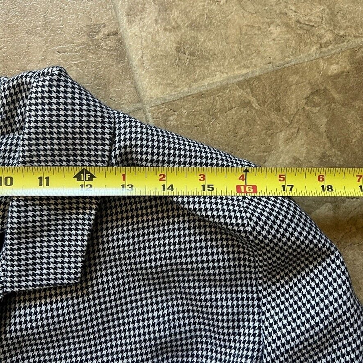 Vtg Womens Houndstooth Blazer 10 Office Corpcore Career Workwear Classic Preppy