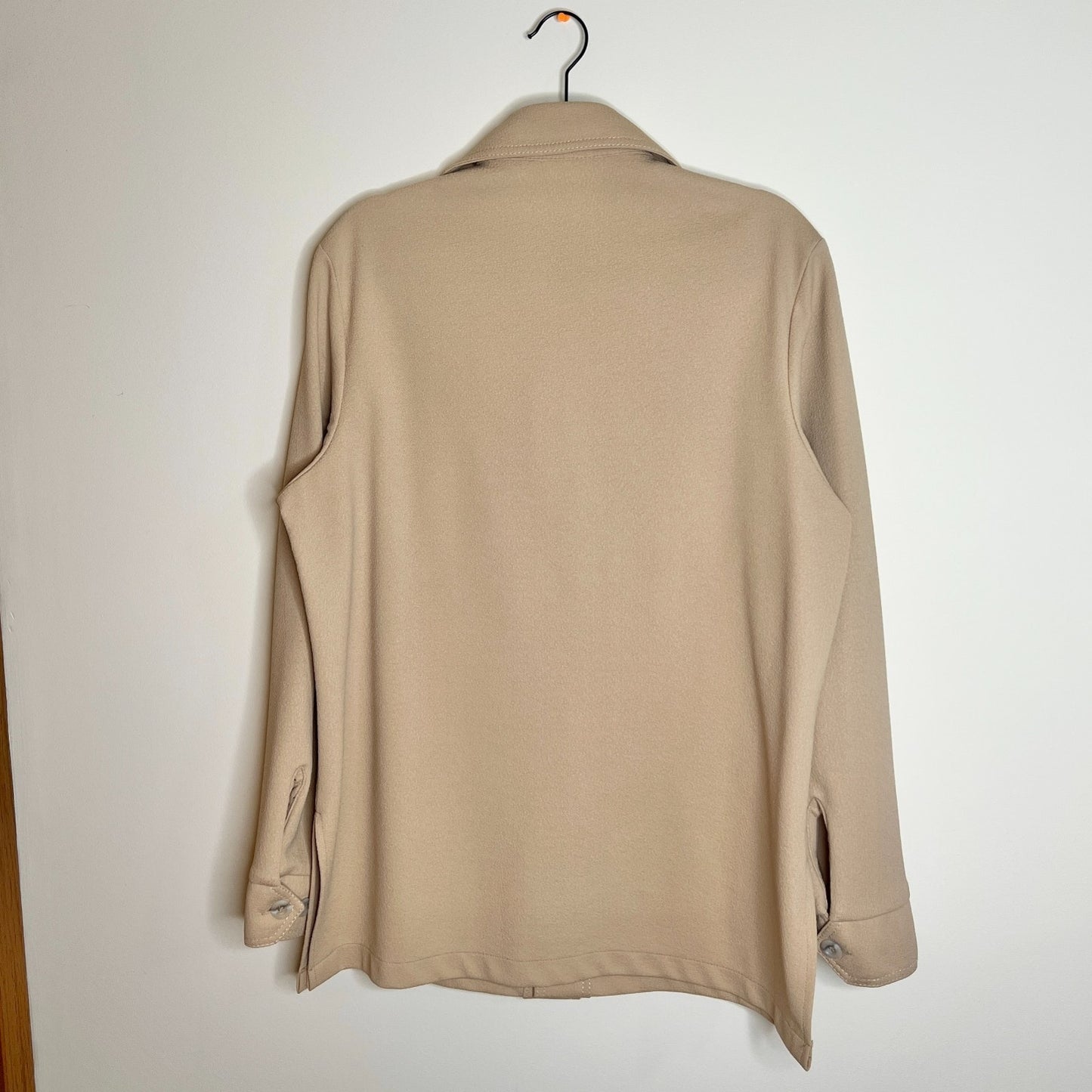 Vtg 70s Sears Kings Road Leisure Shirt 42 Tan Pointed Collar Disco Rockabilly