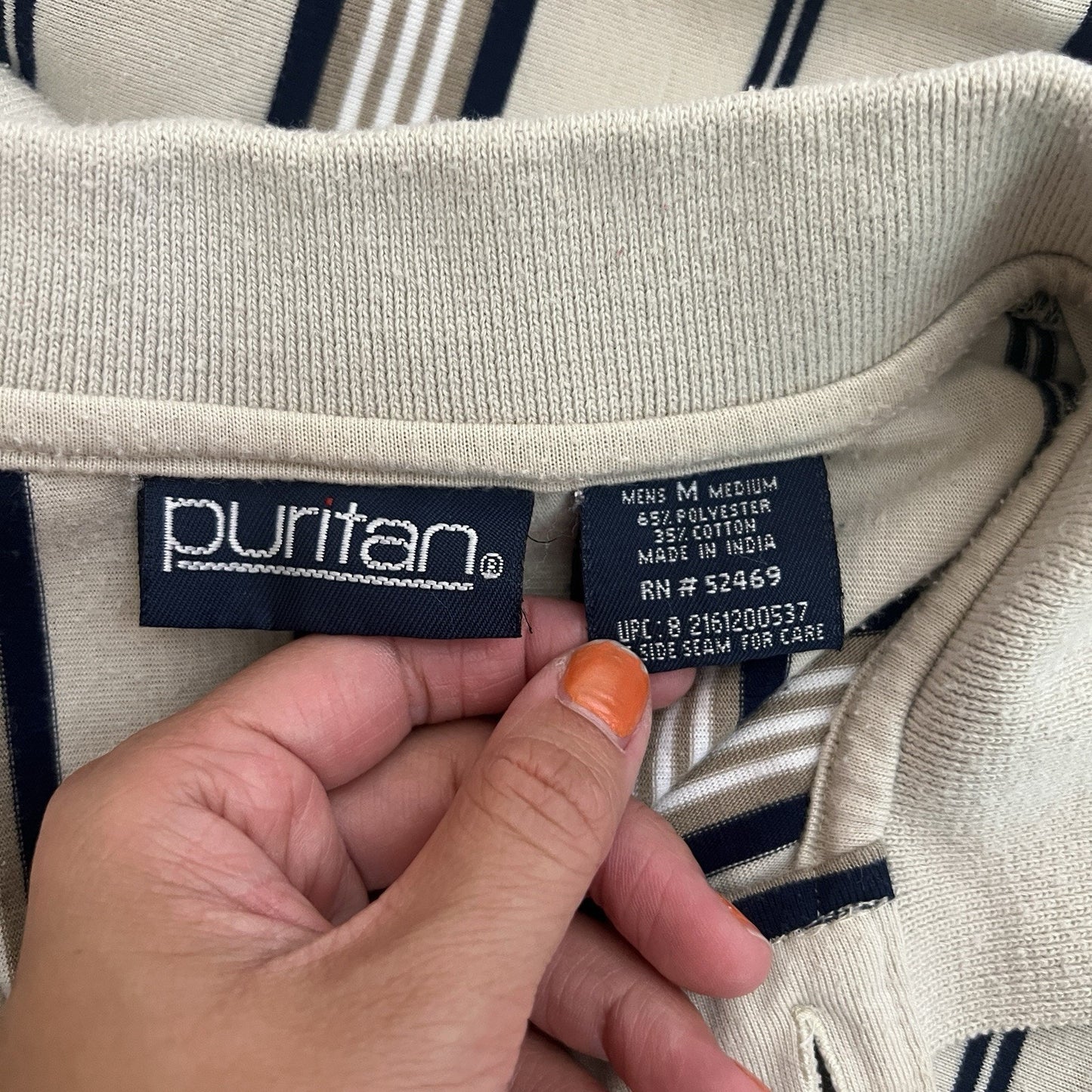 Vtg 90s Puritan Mens Striped Polo Shirt Golf Sporty Classic Minimalist Skater