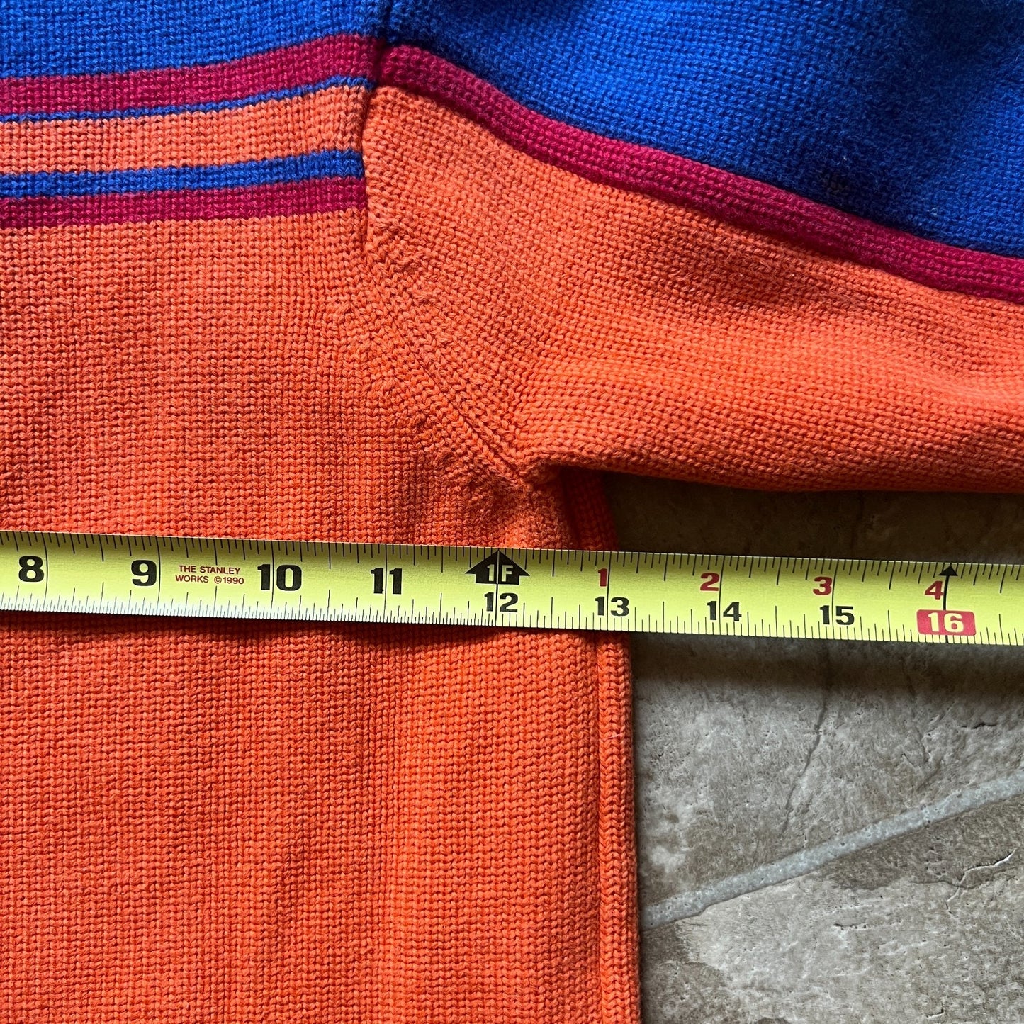 Hanna Andersson Kids 1/4 Zip Sweater Size 100 Blue Orange Colorblock Striped Retro