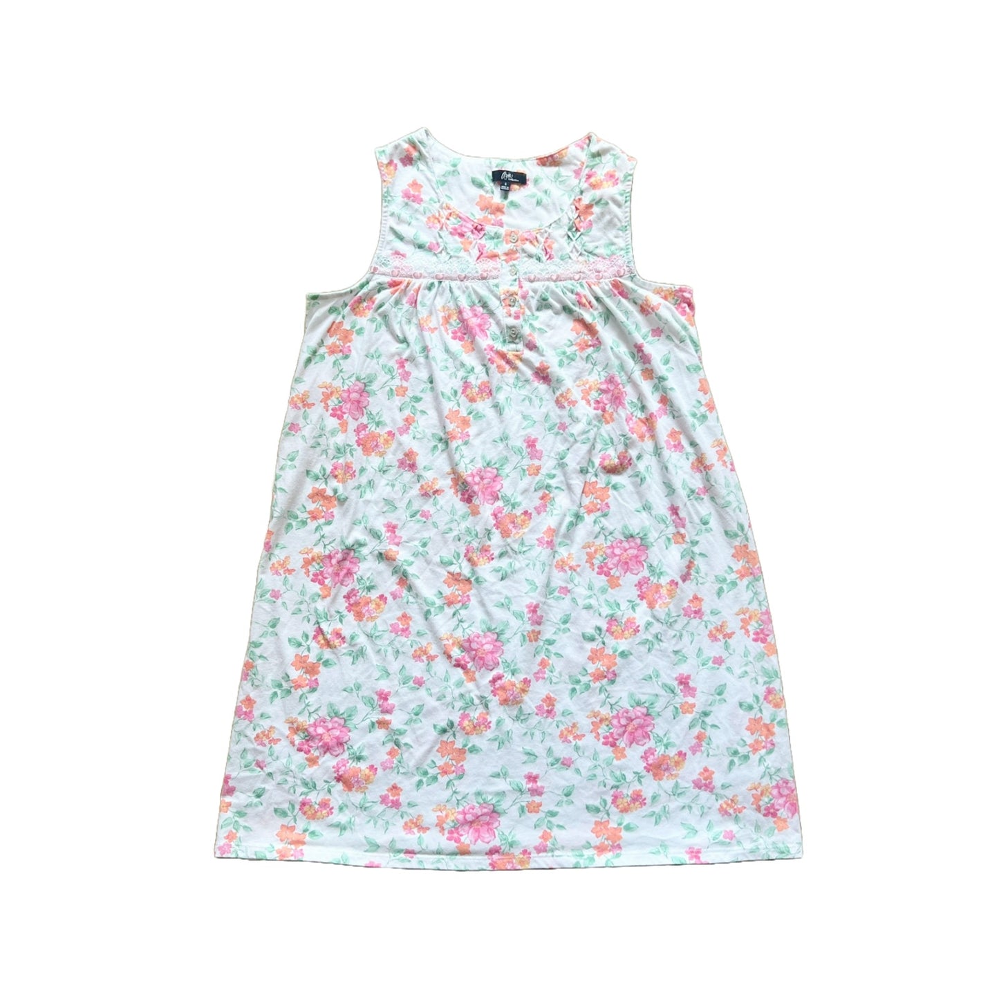 Aria Womens Nightgown Dress Size S Multi-color Floral Lace