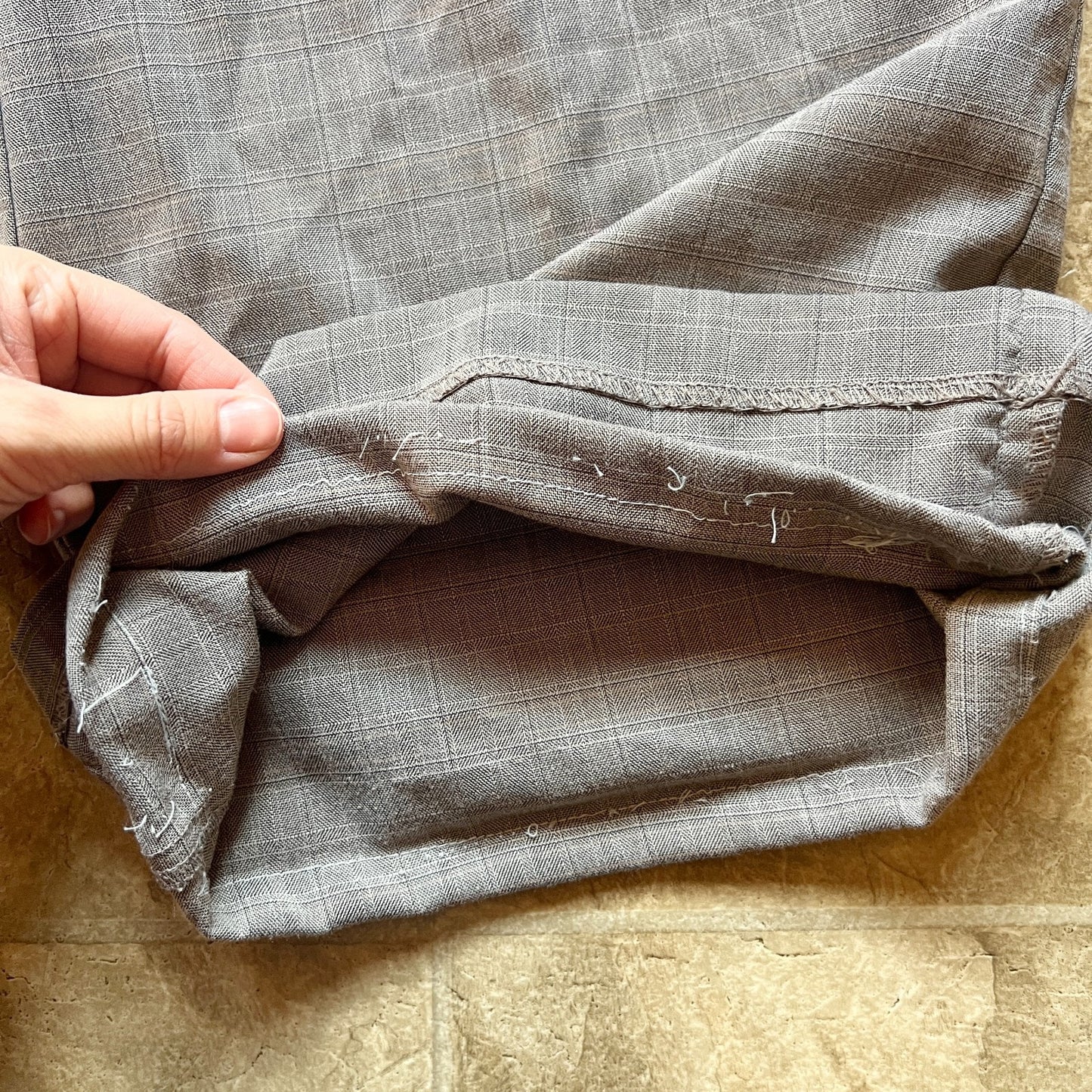 Vtg Y2K New York & Co Cropped Dress Pants 6 Taupe Plaid Office Siren Work Formal