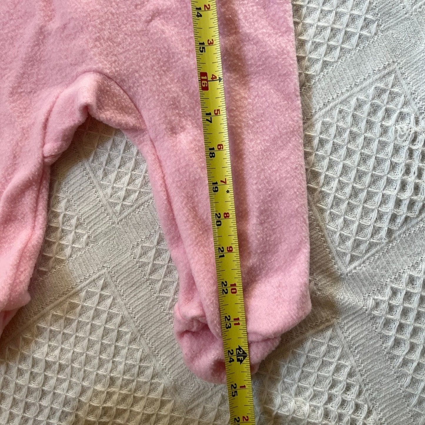 Vtg 80s Carter's Fleece Footed Romper Pink Embroidered Turtle Cottage Kitschy