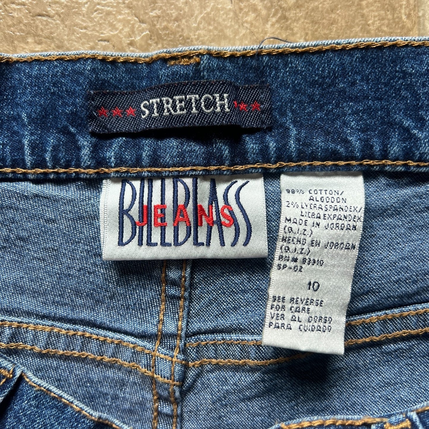 Vtg 90s Bill Blass Denim Shorts 10 Dark Wash Stretch Classic Minimalist Festival