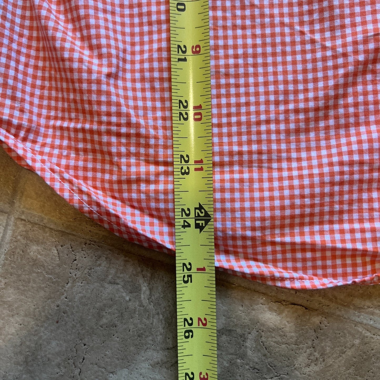 Vtg Y2K Ralph Lauren Boys Button-down M (12/14) Orange Gingham Preppy Classic