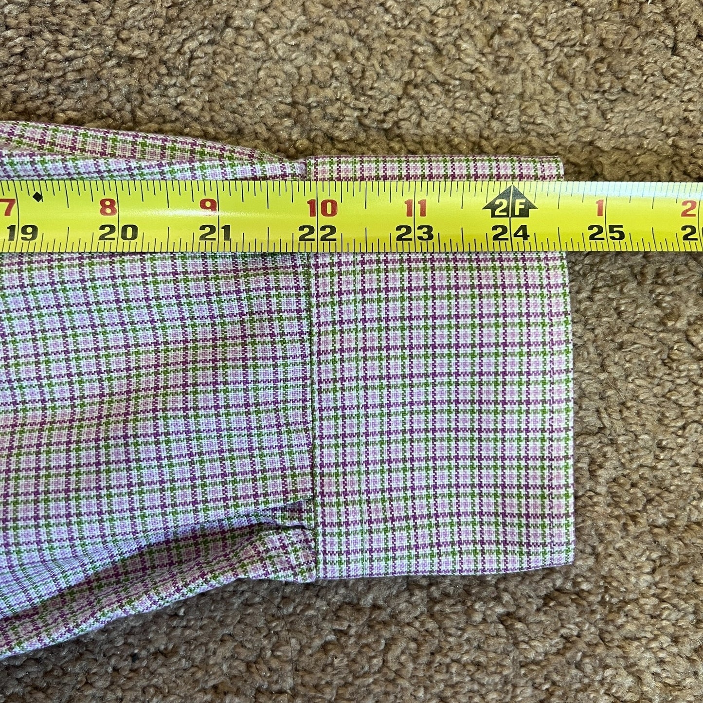 Vtg Burberry London Button-down Shirt L Plaid Purple Green Preppy Classic Career