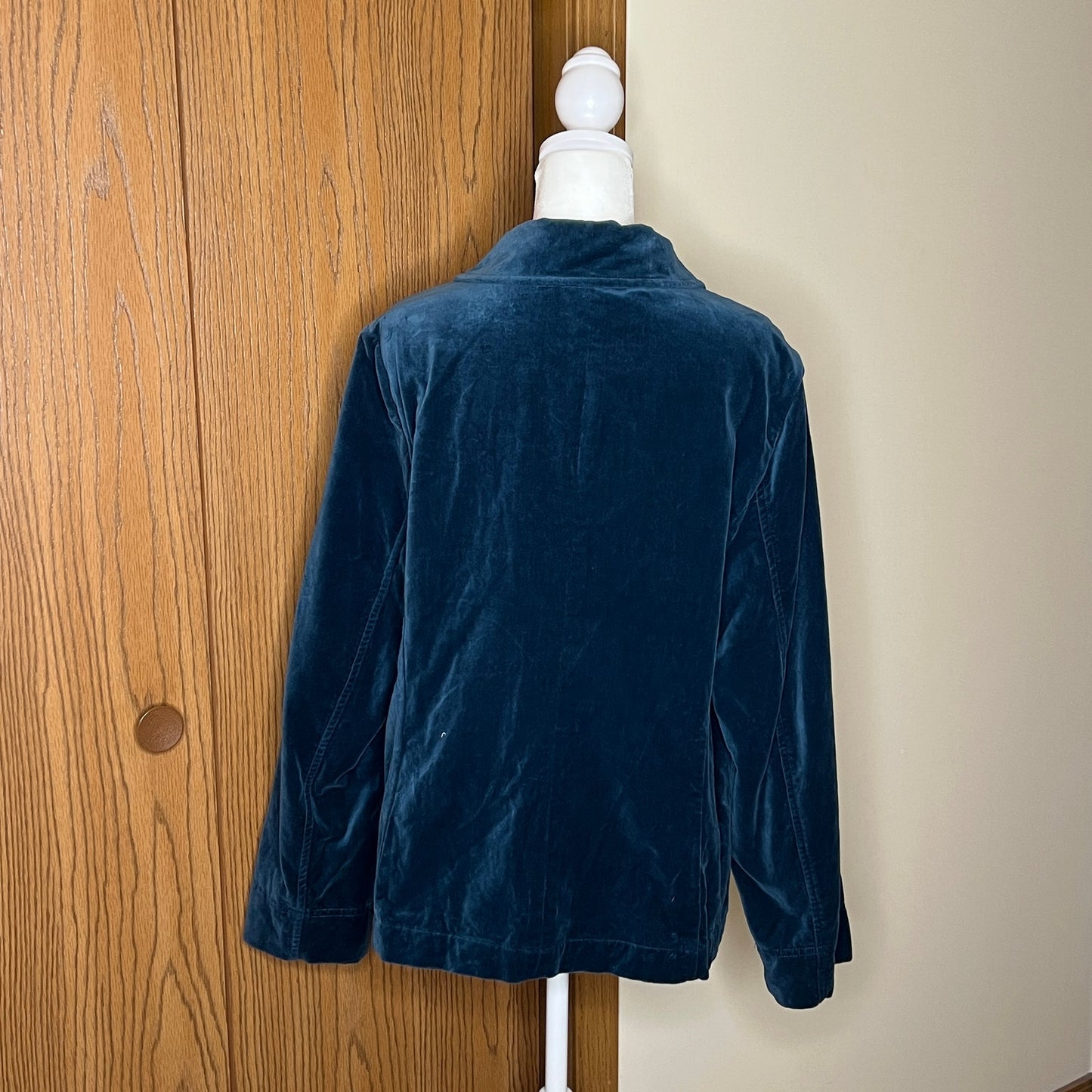 Vintage Y2K Appleseed's Velvet Jacket Size 16 Blue Jewel Tone Whimsigoth Eclectic Holiday