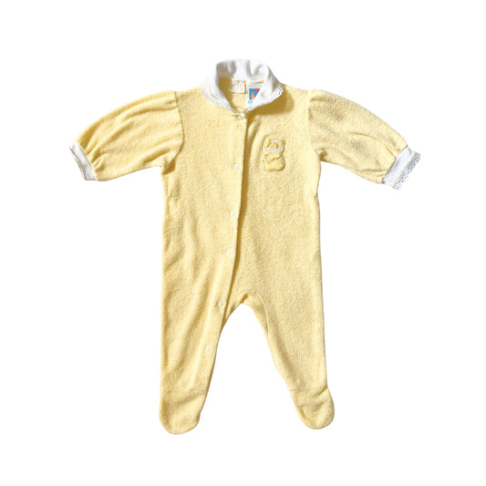 Vintage 80s Carter's Baby Romper 12 - 18 lbs Terrycloth Panda Kitsch Cottagecore