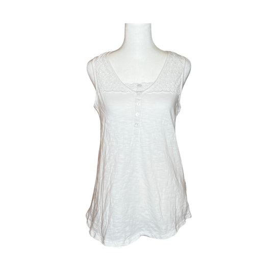 Womens White Eyelet Cotton Tank Top Cottagecore Coquette Dainty Boho Beachy