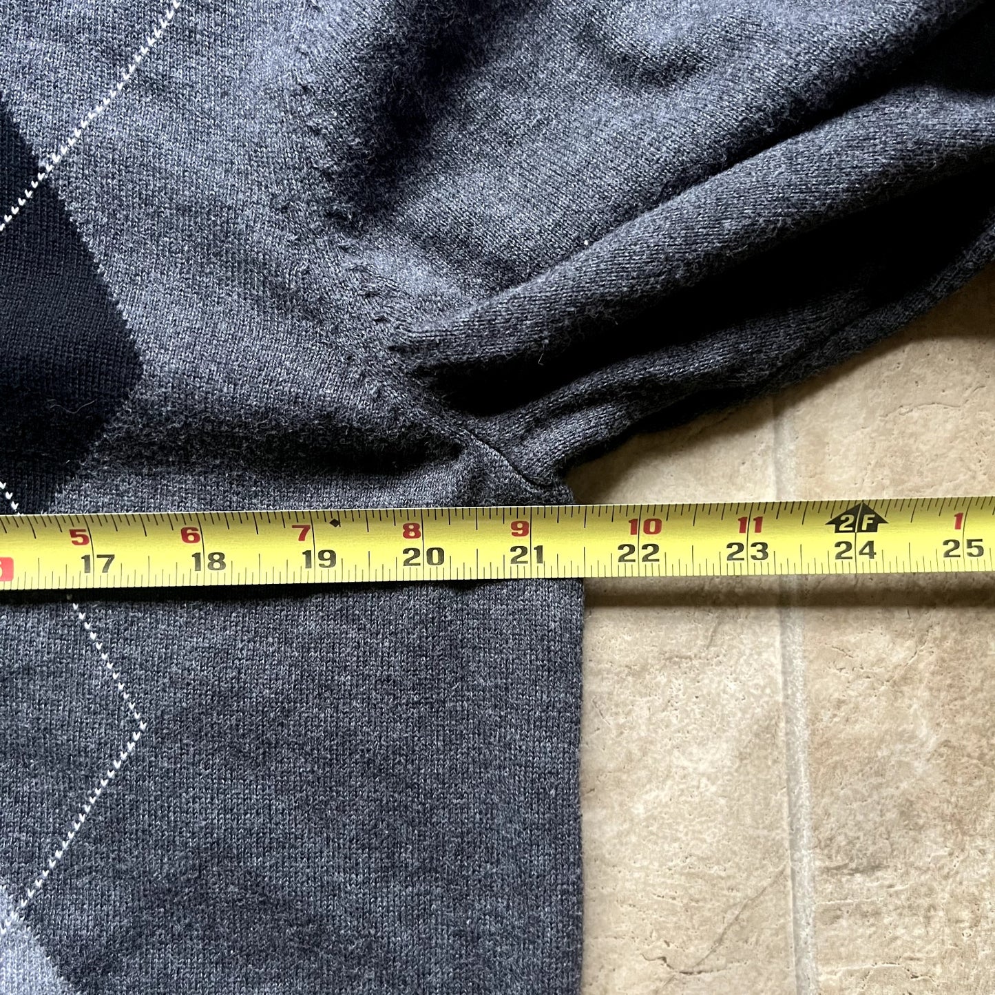 Vintage Y2K Old Navy Mens Sweater XL Gray Argyle Grandpa Preppy Golf Minimalist