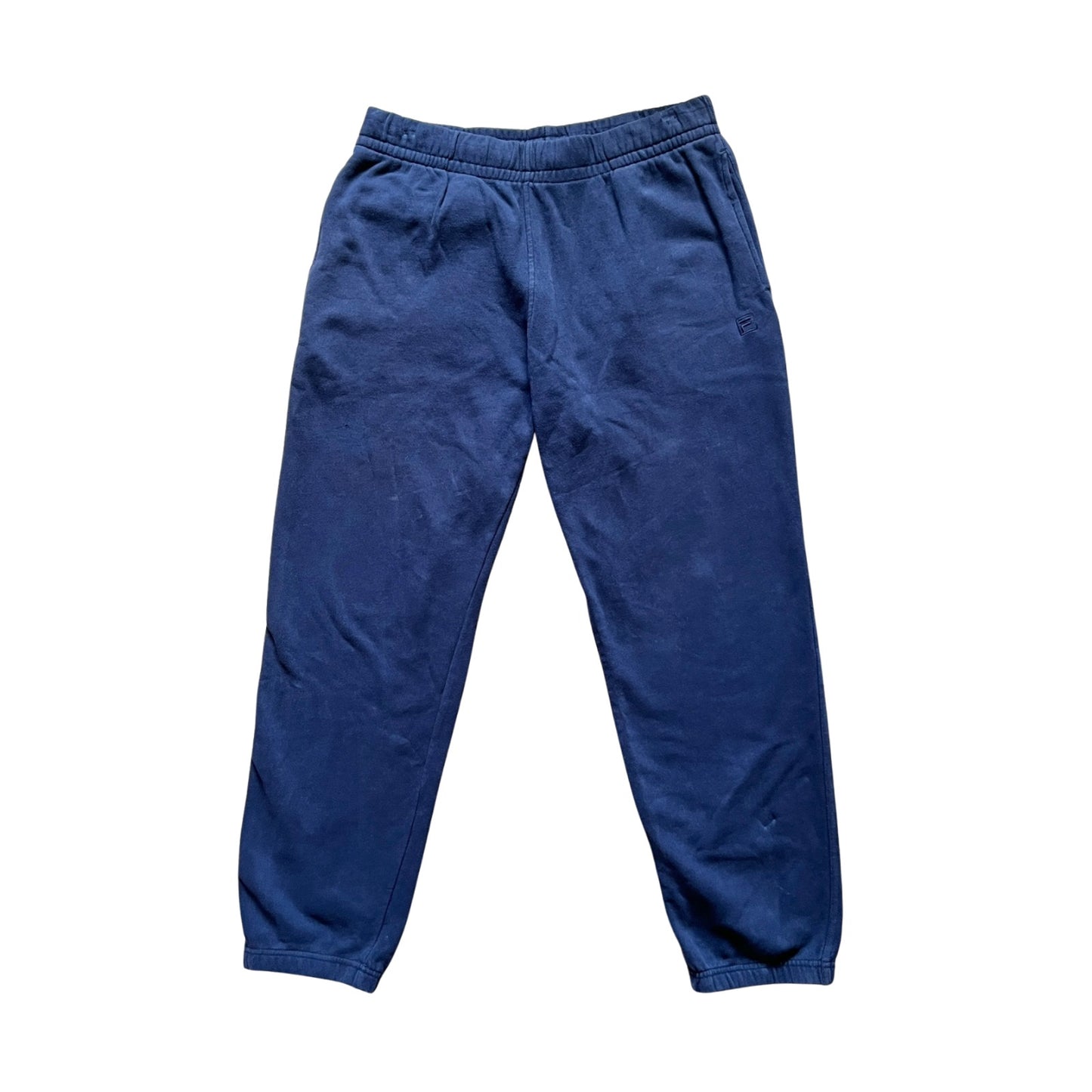 Vintage Y2K FILA Mens Jogger Sweatpants M Navy Logo Athleisure Sporty Loungewear