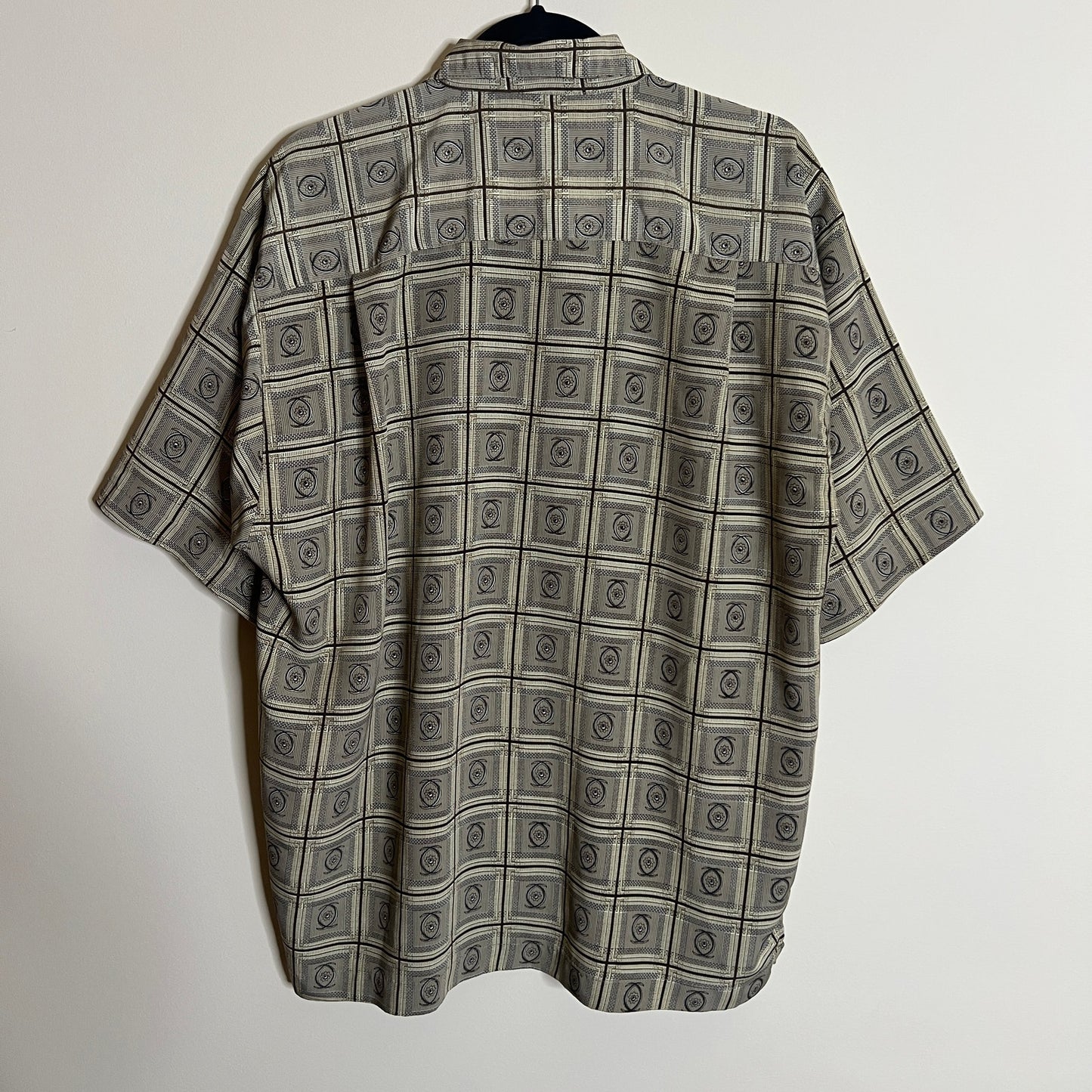 Vtg 90s Prides Landing Shirt Geometric Groovy Resort Vacation Cruise Summer