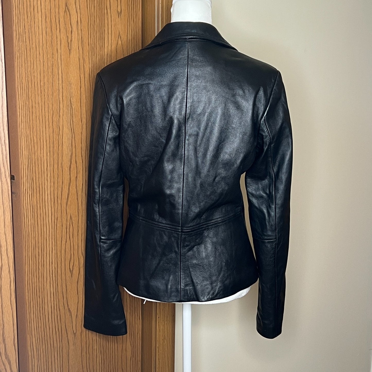 Vintage Y2K Cache Womens Leather Jacket Size 4 Black Buttery Soft Single Button Biker Baddie Goth