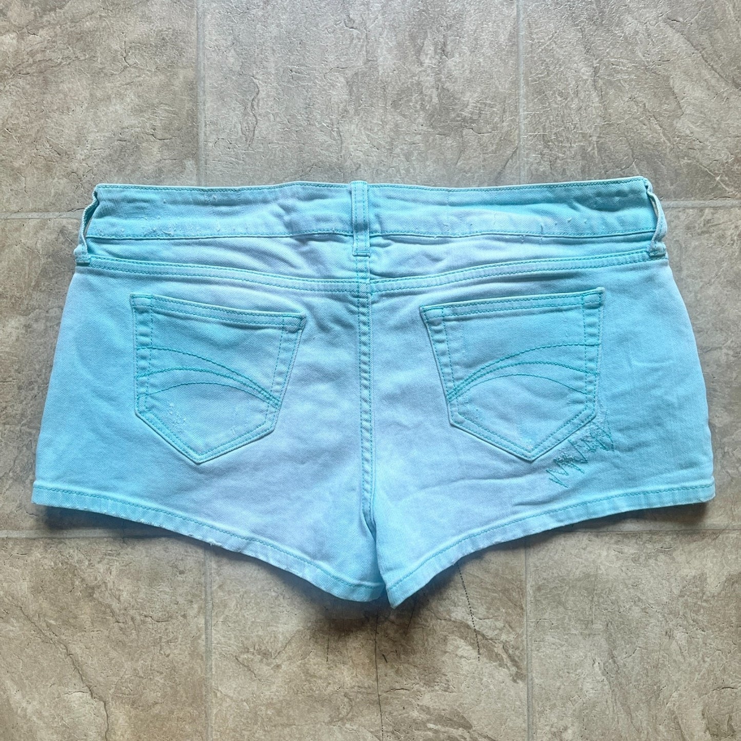 Decree Micro Mini Denim Shorts 11 Ice Blue Low Rise Y2K Festival Coconut Girl