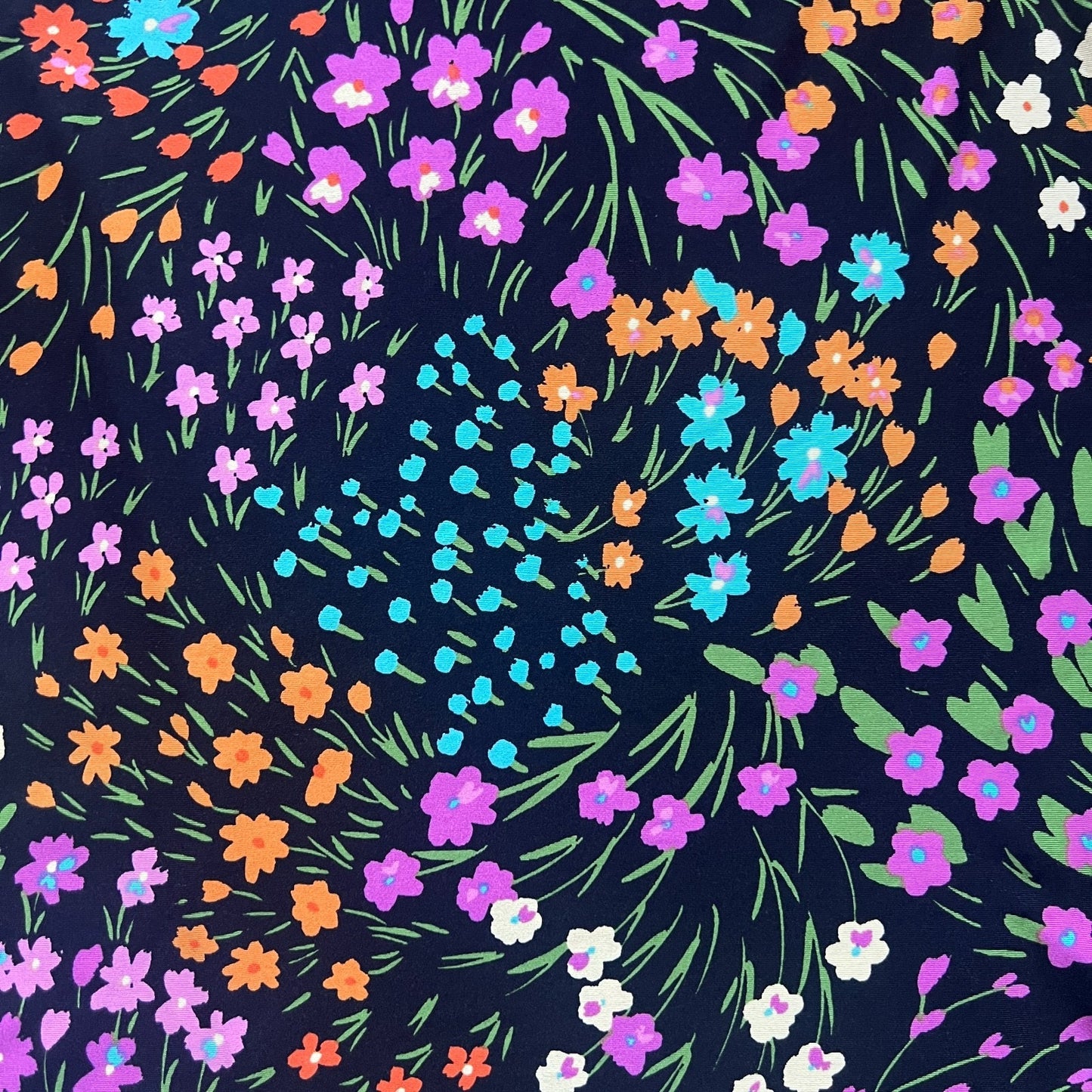 Robert Louis Floral Midi Skirt M Black Multi-color Garden Whimsical Feminine