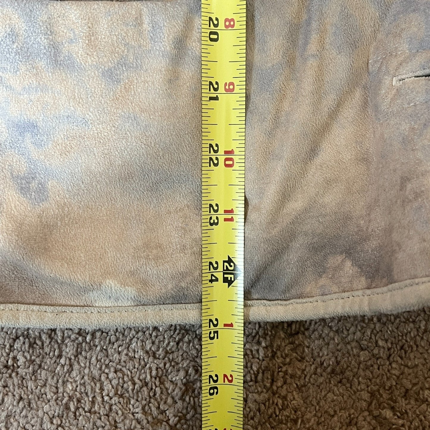 Vintage Y2K Turtle Fur Womens Faux Suede Jacket Size S Cream Sherpa Lined Abstract Artsy Boho Hippie Scandi