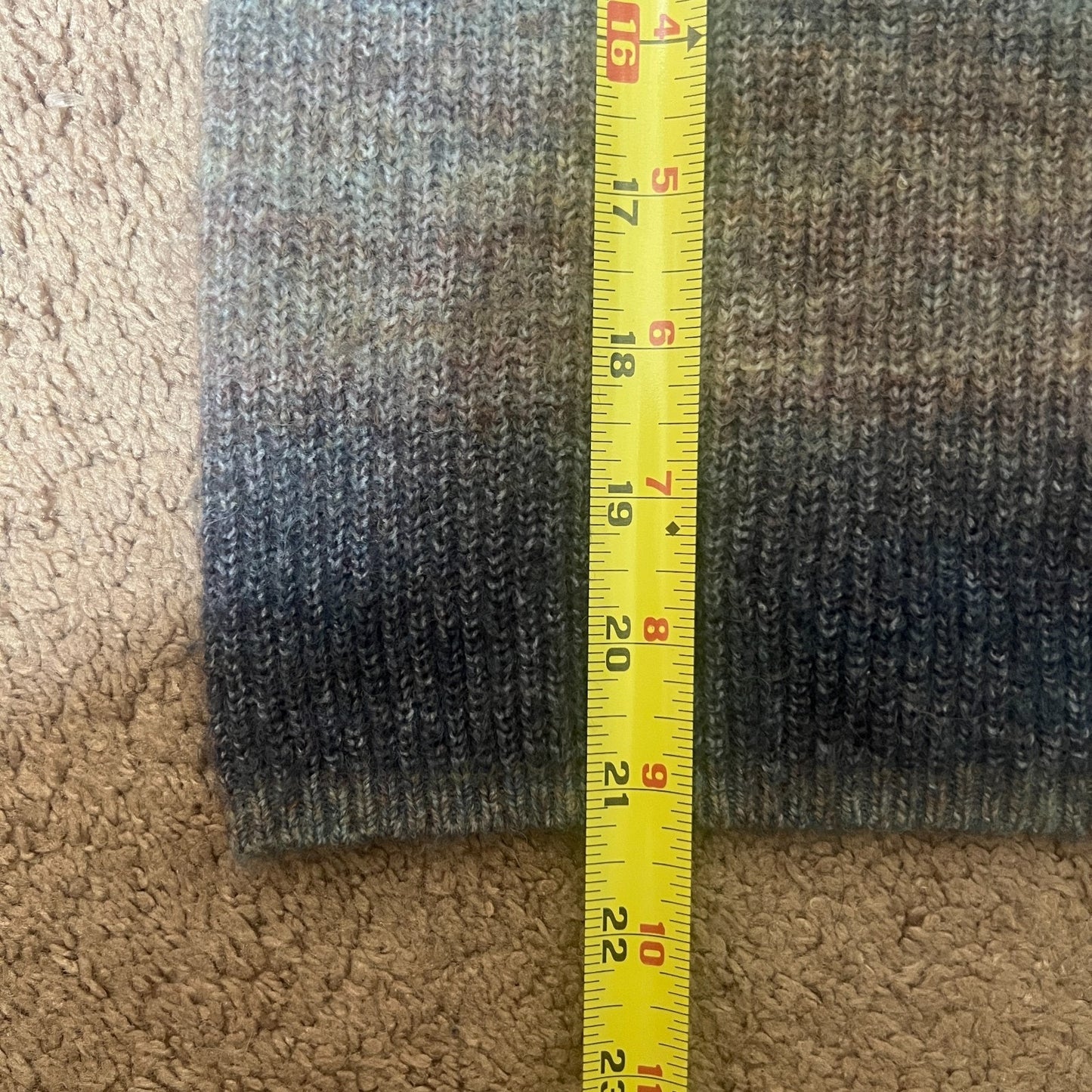 Womens Multi-color Ombre Mock Neck Sweater S Puff Sleeve Whimsigoth Twee Cozy