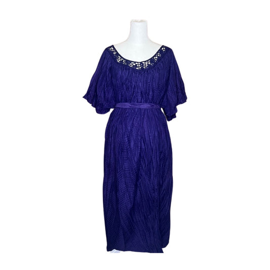 Vintage Bobbie Brooks Maxi Dress 3XL Purple Crochet Whimsigoth Witchy Boho Artsy