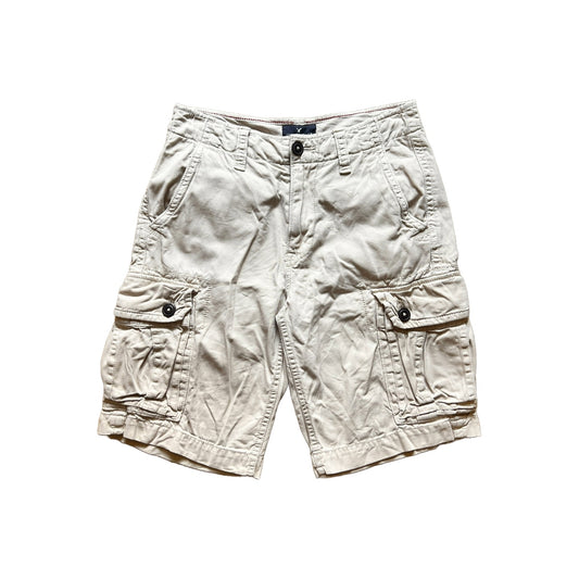 American Eagle Mens Cargo Shorts 28 Beige Baggy Skater Grunge